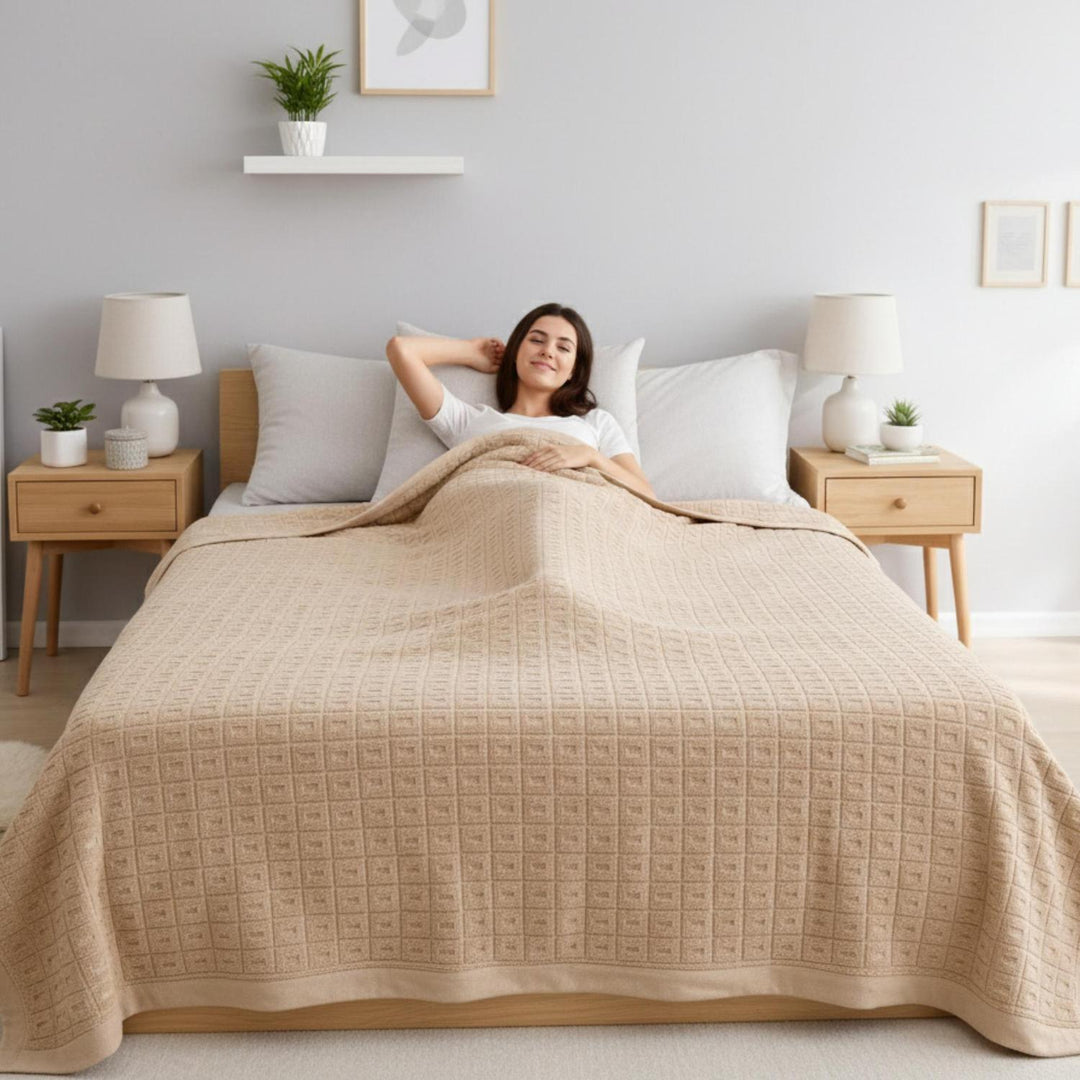 Colcha de algodón Aurora decorativa y fresca, perfecta para el verano. Ligera y transpirable para tu hogar.