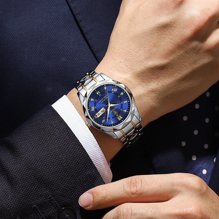 Reloj de acero para hombre, estilo atemporal. Combina elegancia con resistencia diaria.