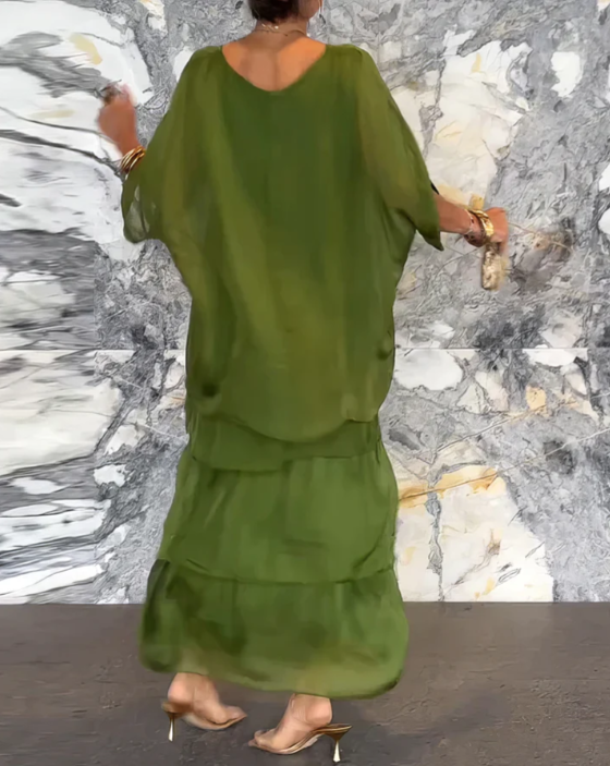 Vestido largo casual Lourdes para mujer, diseño fluido y cómodo, perfecto para el día a día.