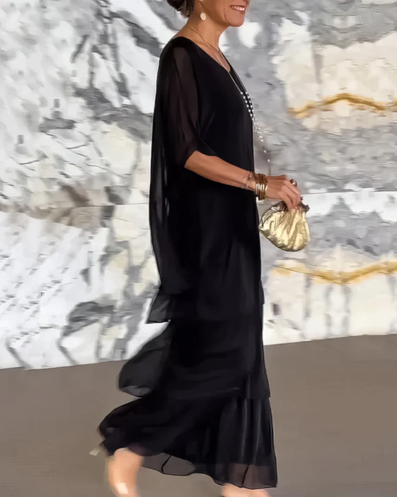 Vestido estilo Lourdes, fluido para mujer, moda larga y elegante, perfecto para fiestas de día o noche.