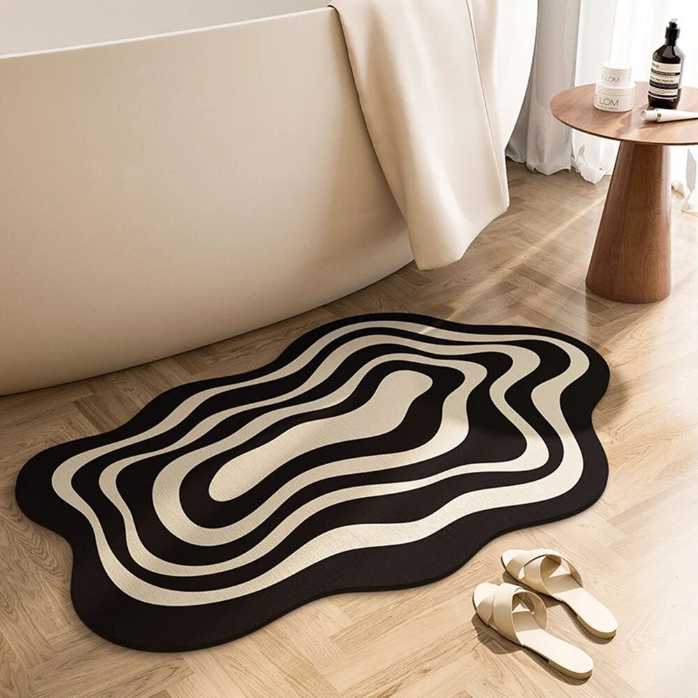 Alfombrilla de baño súper absorbente y antideslizante, de secado rápido, para seguridad y limpieza en tu baño.