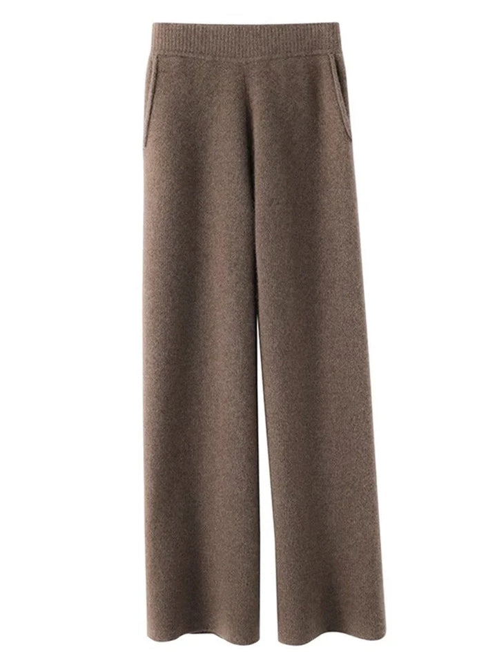 Pantalones versátiles de mujer, cintura alta, cálidos, perfectos para un estilo elegante o relajado.