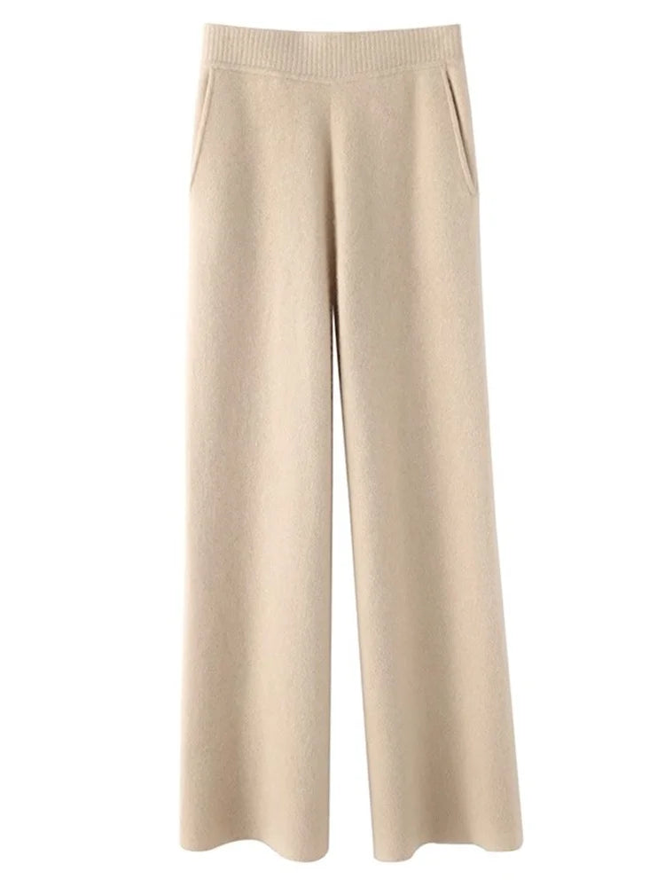 Pantalones de cintura alta para mujer, cómodos y cálidos, ideales para invierno y otoño.
