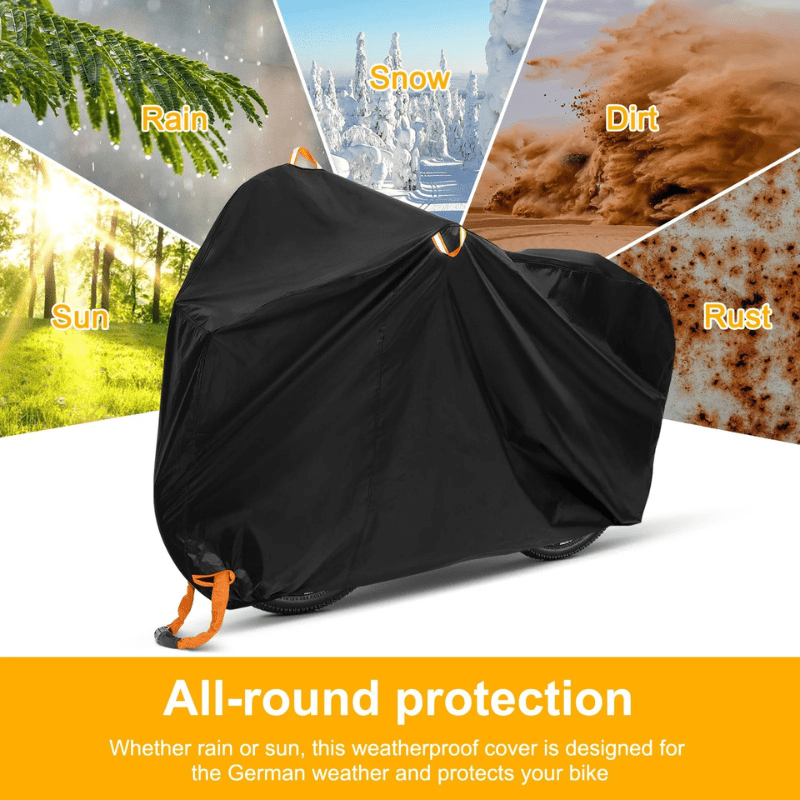 Funda de bicicleta impermeable de alta calidad. Protección contra lluvia, polvo, viento y rayos UV. Accesorio esencial.