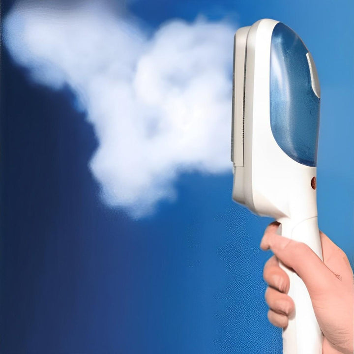Plancha de vapor portátil para viaje, elimina arrugas de ropa y tejidos en minutos.