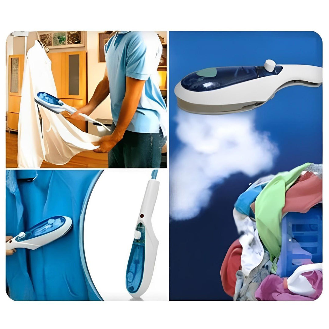 Vaporera de mano ergonómica para ropa, diseño compacto para planchado fácil y eficiente en cualquier lugar.