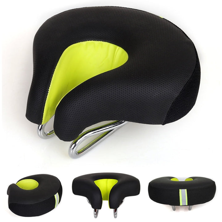 Asiento de bicicleta de montaña con almohadilla suave para confort en ciclismo de larga distancia.