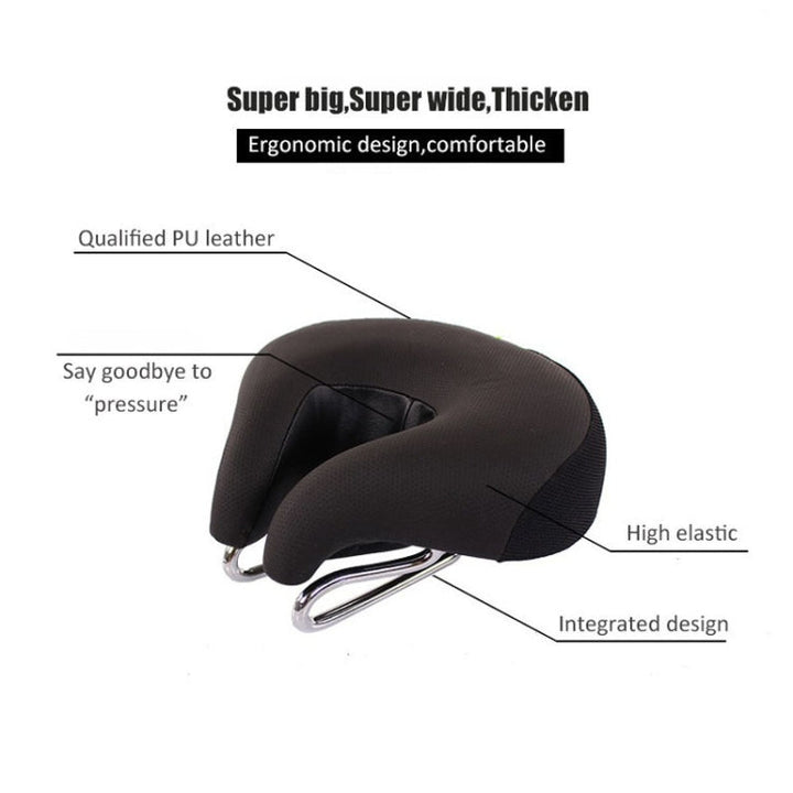 Sillín unisex ergonómico para bicicleta de montaña. Diseño sin punta que optimiza la comodidad en el ciclismo MTB.