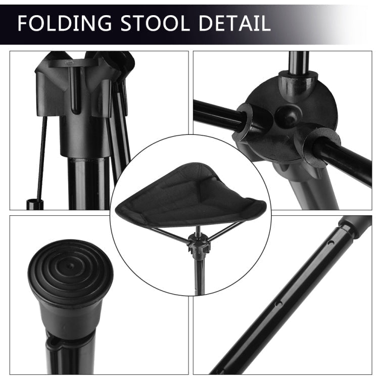 Silla plegable de pesca y camping, telescópica unisex. Asiento ligero y compacto para exteriores.
