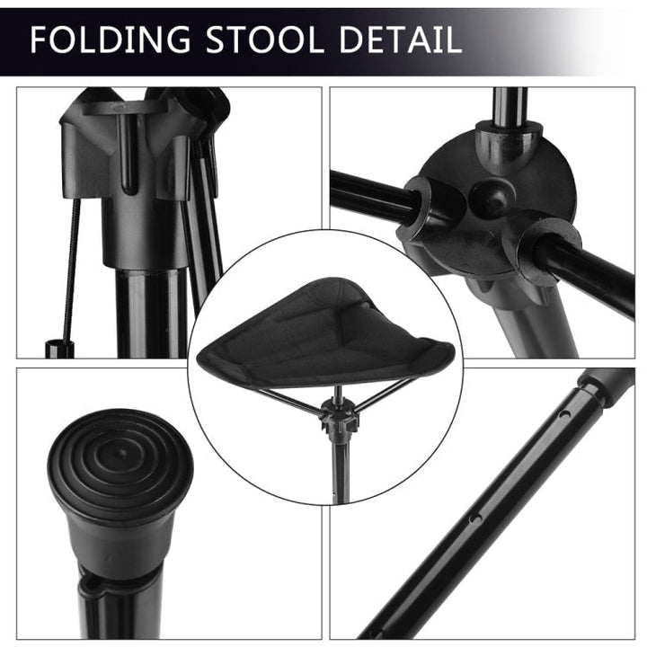 Silla plegable de pesca y camping, telescópica unisex. Asiento ligero y compacto para exteriores.
