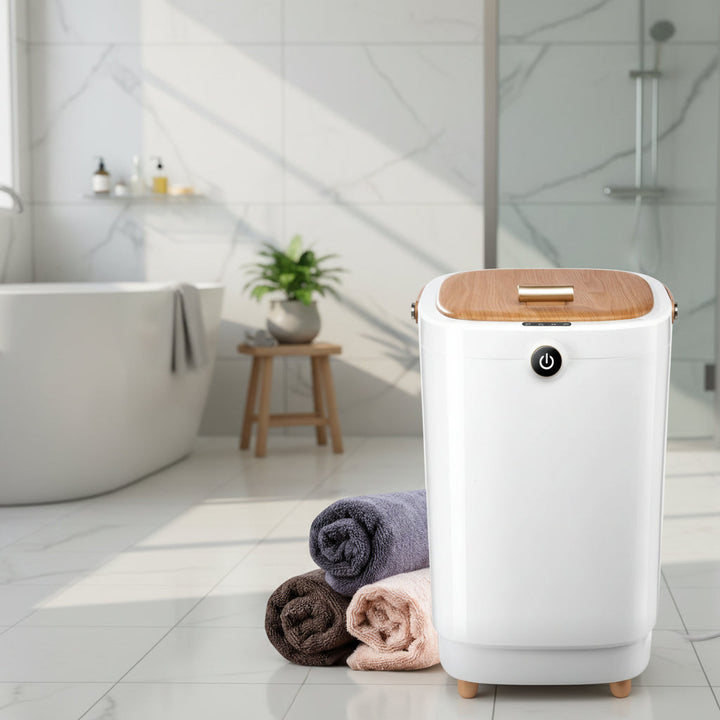 Calentador eléctrico de toallas compacto para baño, secado rápido y confort diario. Disfruta toallas calientes.