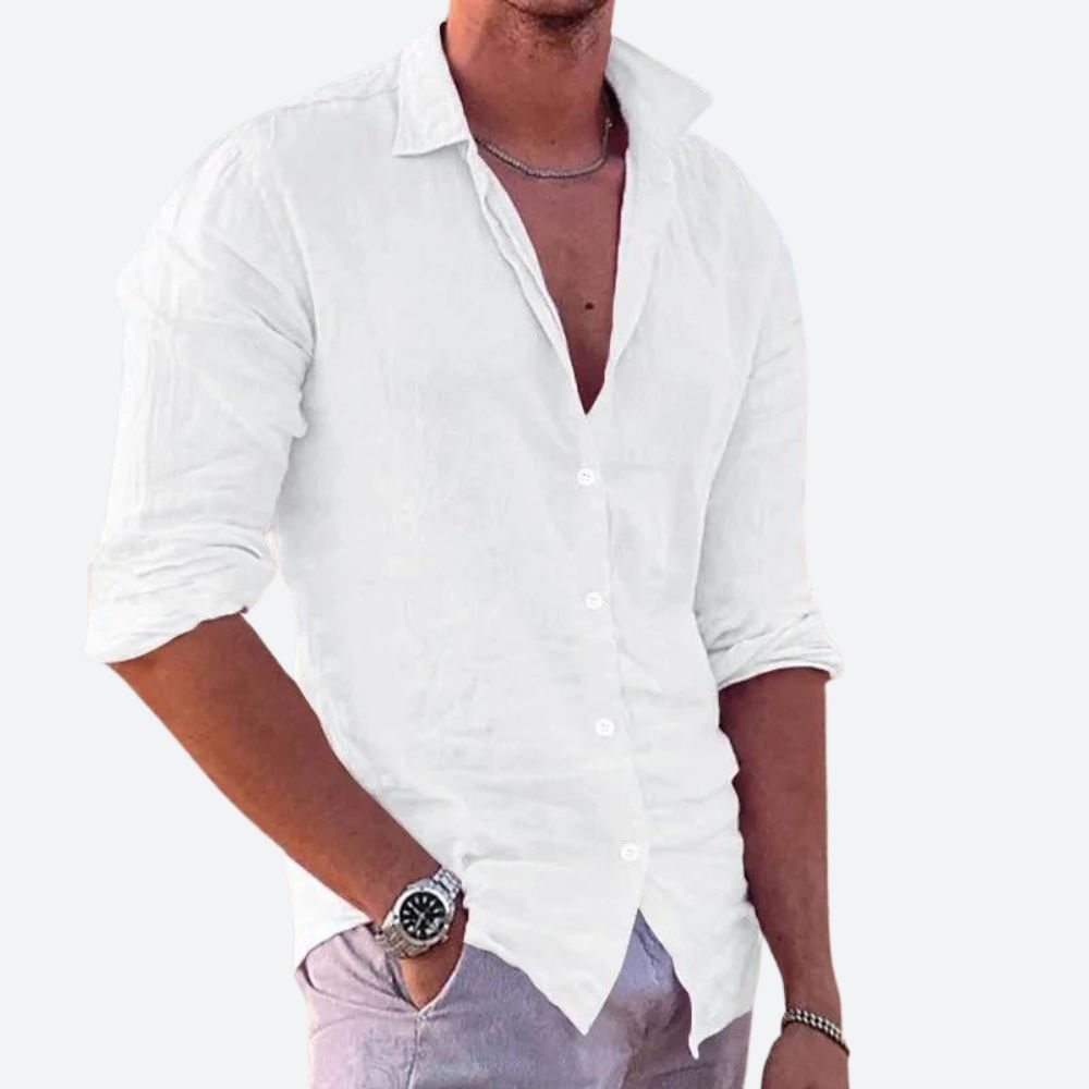 Camisa casual hombre con diseño versátil. Moda masculina que combina estilo moderno y confort para cualquier ocasión.