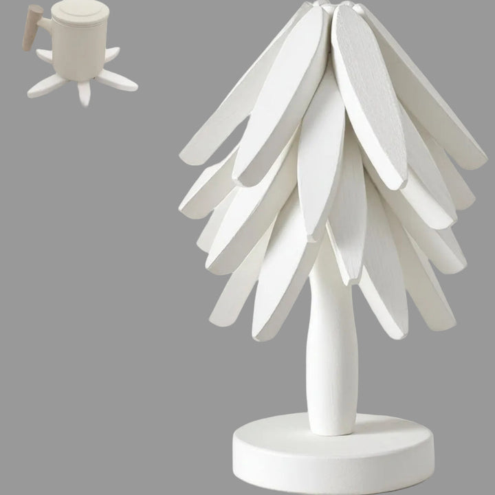 Salvamanteles de madera de haya, plegable, para protección de calor en la cocina. Diseño árbol único.