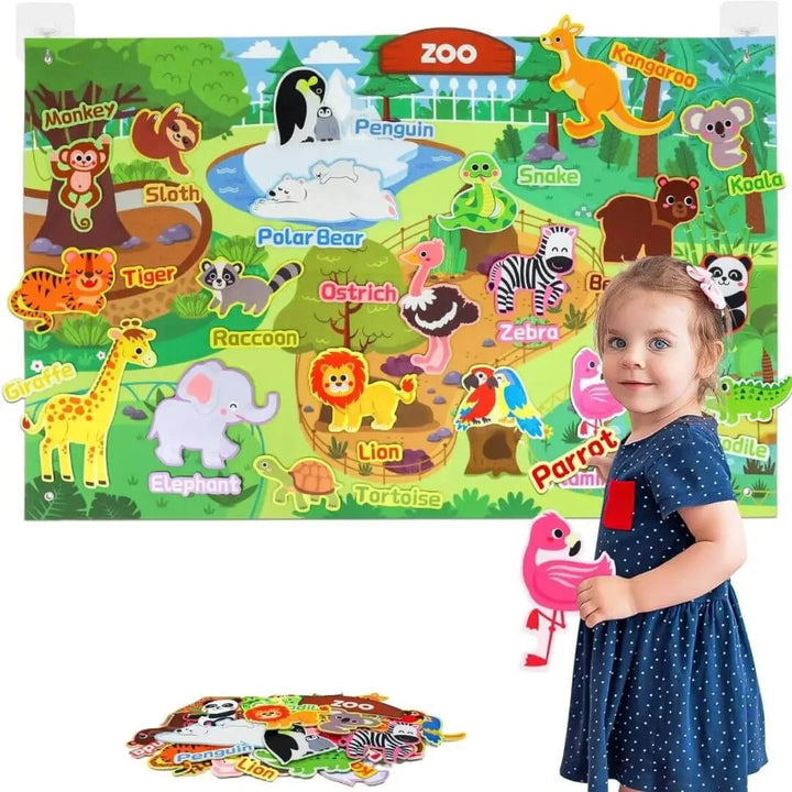 Kit de fieltro Montessori para niños, con piezas de colores para estimular la imaginación y el juego libre.