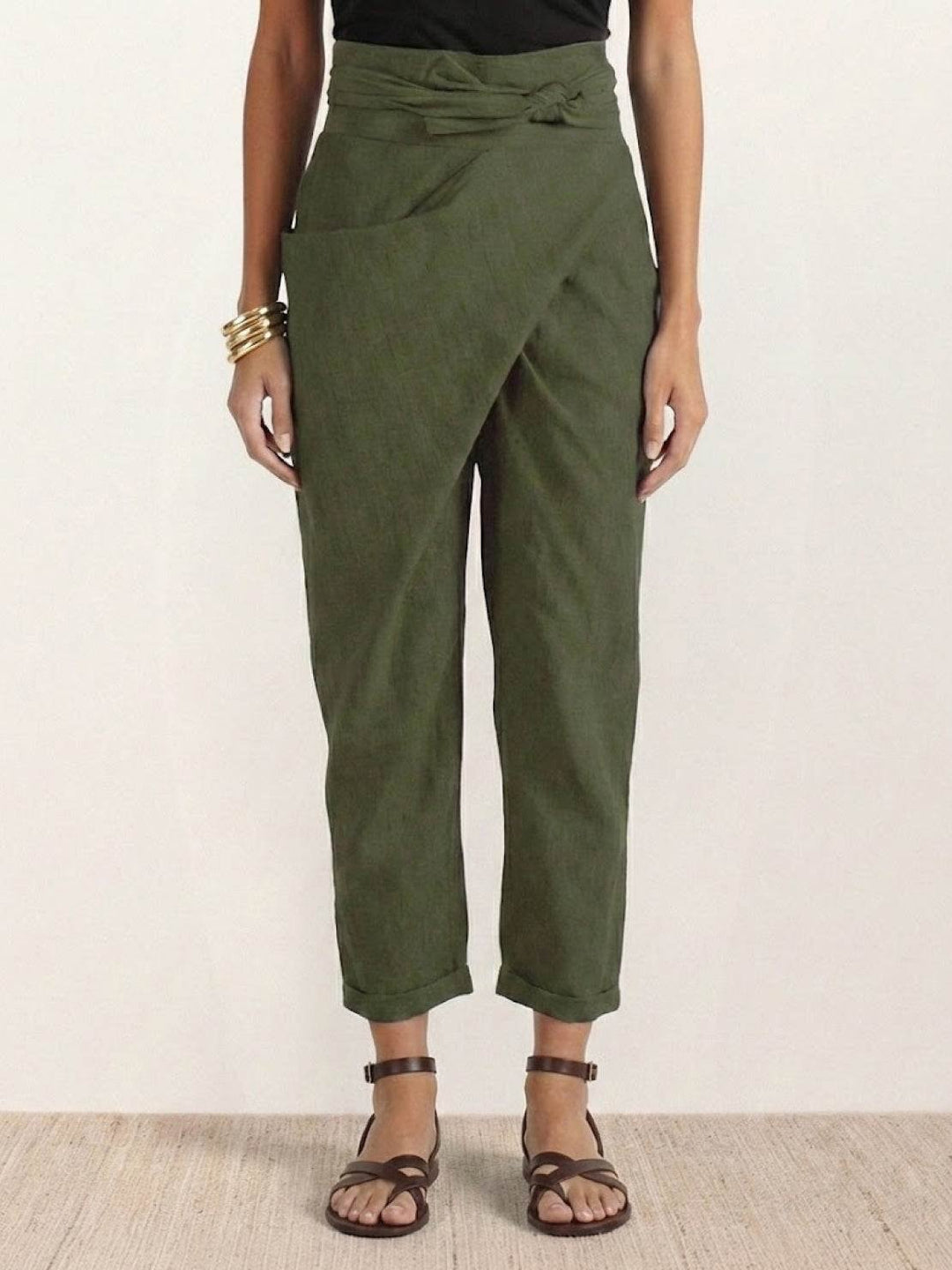 Pantalones de mujer Teresa para primavera-otoño, tiro alto, cómodos.