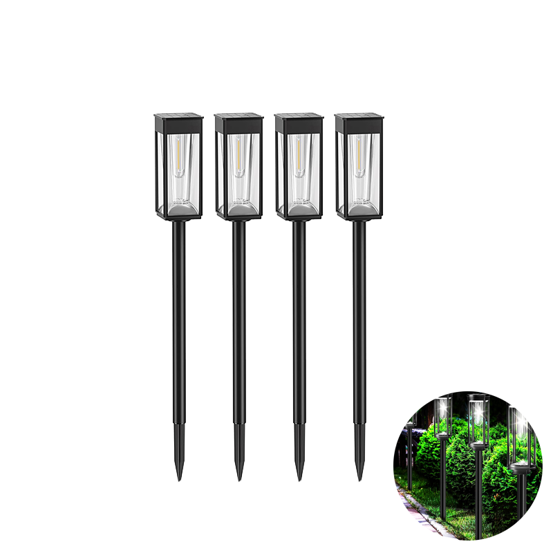 Diseño moderno de luces solares LED para jardín, iluminación exterior elegante y funcional con energía solar.