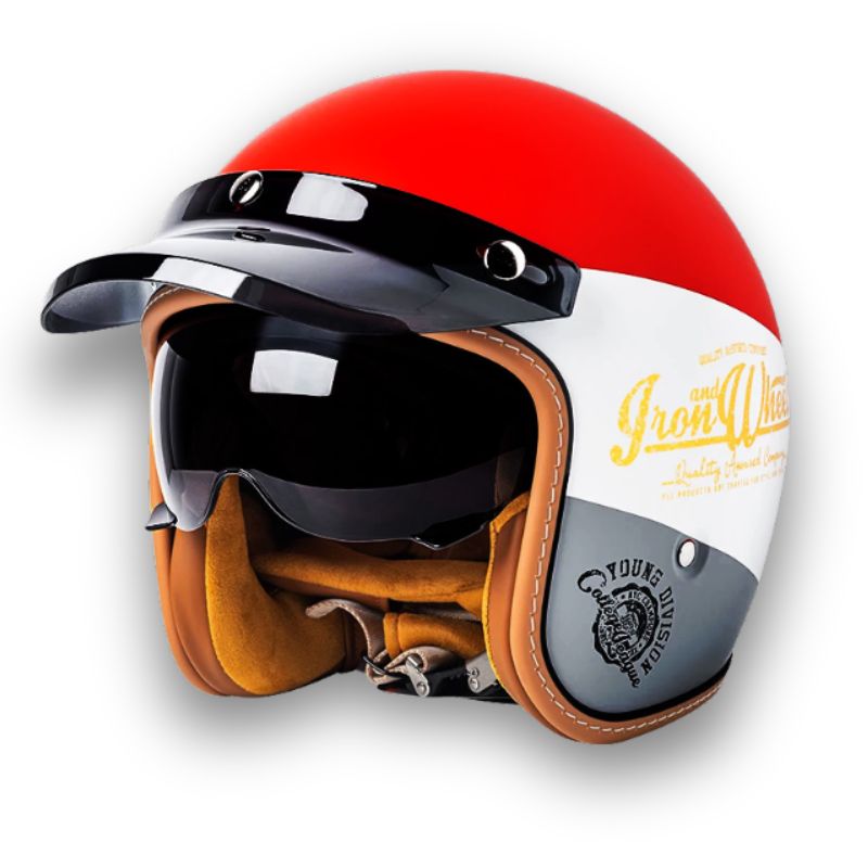 Casco Roadster vintage unisex negro para moto, certificado DOT ECE, máxima seguridad y estilo retro clásico.