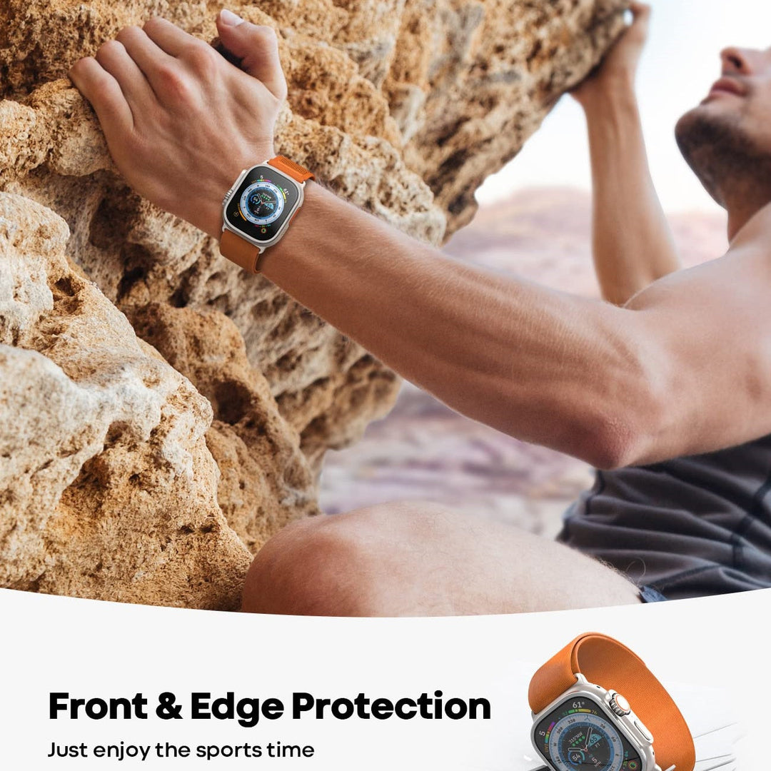 Marco protector 49mm resistente para reloj inteligente, añade estilo y defensa contra impactos y caídas.