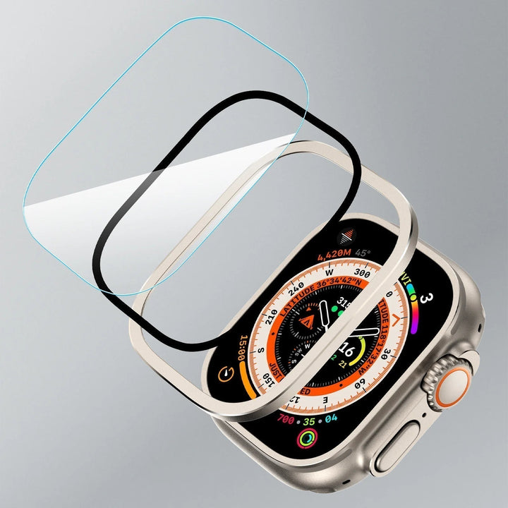 Protector de pantalla y marco 49mm para reloj inteligente, defensa completa anti-golpes y ralladuras.