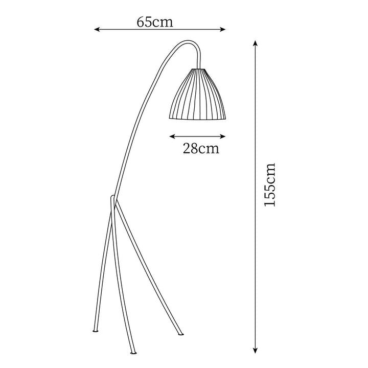 Lámpara de pie decorativa trípode. Iluminación ambiente para sala, estilo moderno plisado.