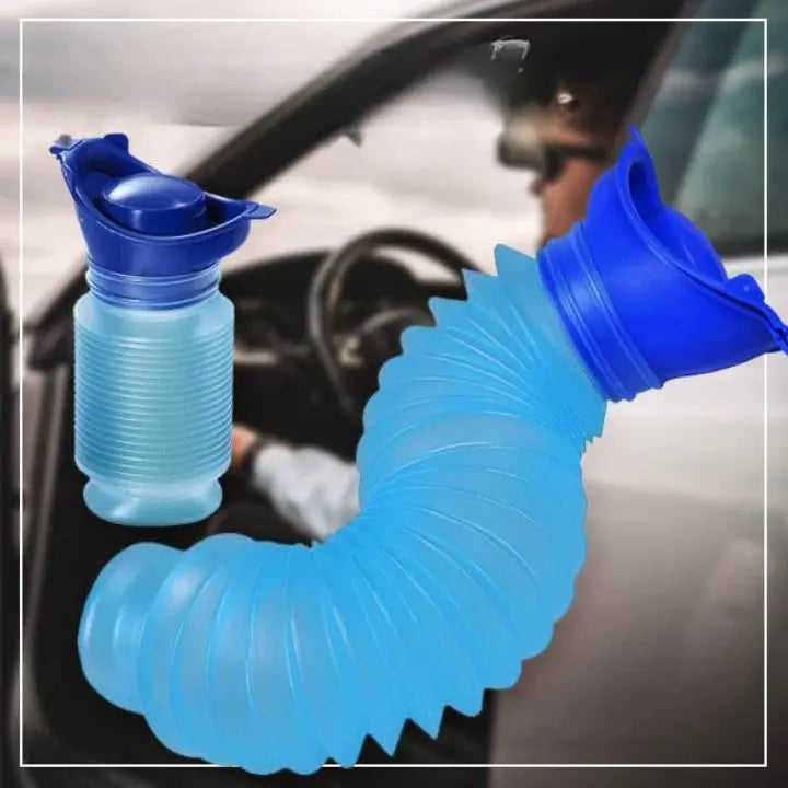 Orinal móvil para hombres, compacto y antifugas. Ideal para viajes, camping y emergencias en coche.