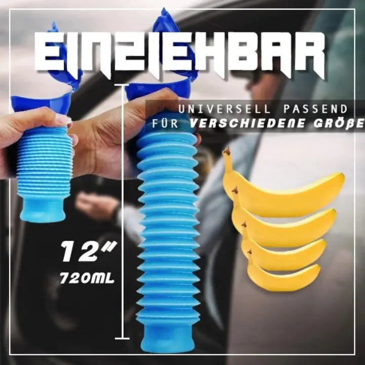 Orinal reutilizable para hombres. Diseño compacto y antifugas, esencial para emergencias, camping y viajes.