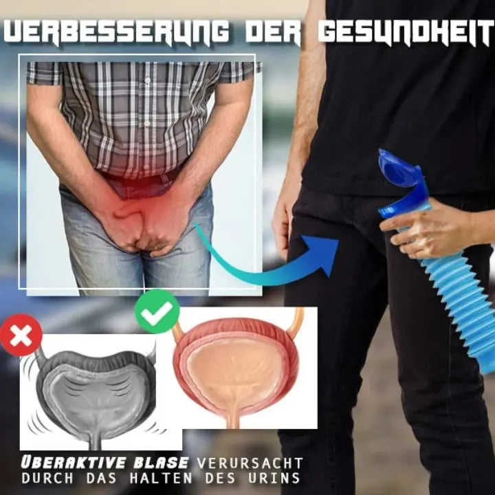 Orinal portátil masculino discreto, a prueba de fugas. Perfecto para viajes largos, coche y actividades al aire libre.