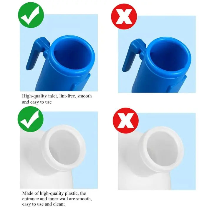 Orinal portátil de 2000ml para hombres, con sistema antifugas. Esencial para viajes, coche o cama.