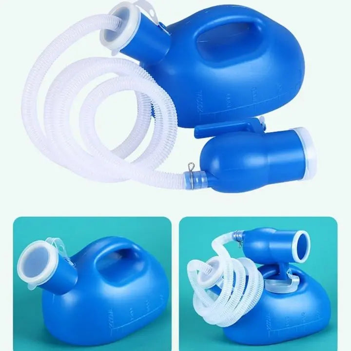Orinal portátil antifugas para hombres, ideal para viajes, camping y emergencias. Capacidad 2000ml.