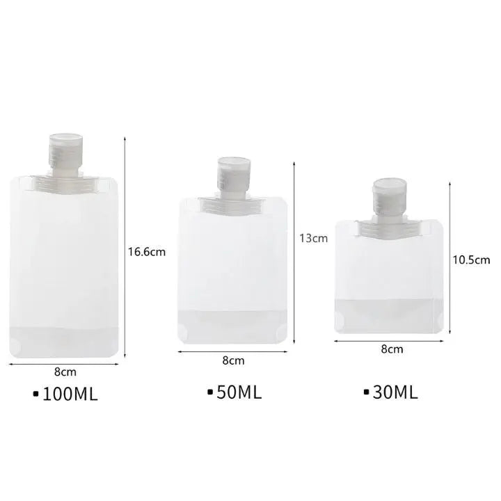 Bolsas de viaje antifugas BPA free para cosméticos, un set reutilizable y seguro para todo tipo de líquidos.