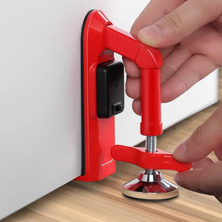 Dispositivo de seguridad: tope de puerta portátil con alarma sonora, fácil de usar para protección instantánea.
