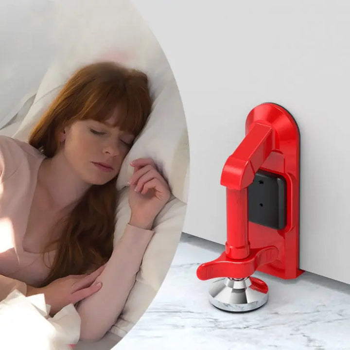 Tope de puerta con alarma sonora potente, diseñado para disuadir intrusos y mejorar la seguridad doméstica.