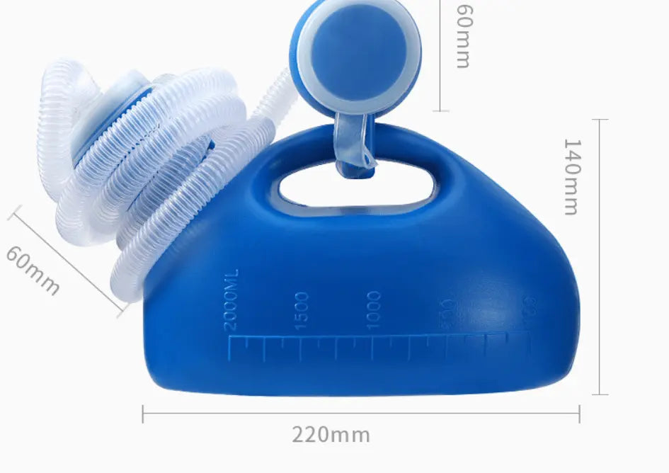 Orinal masculino portátil para coche, ideal para viajes, camping y personas con movilidad limitada.