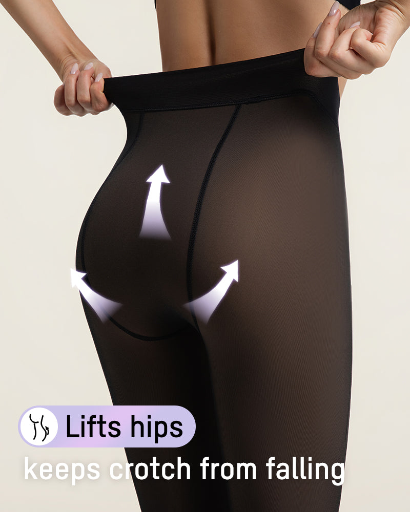 Medias con efecto translúcido para mujer. Ofrecen calor, estilo y una silueta moldeada.