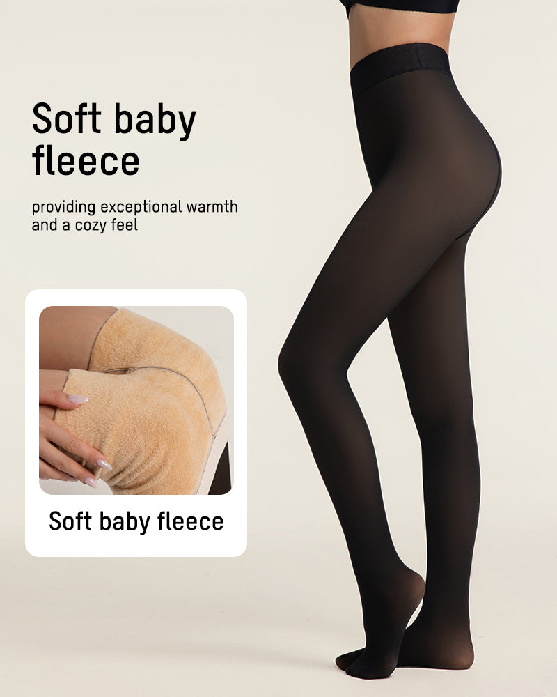 Leggings moldeadores de mujer con efecto translúcido. Estilo y calidez para el invierno.