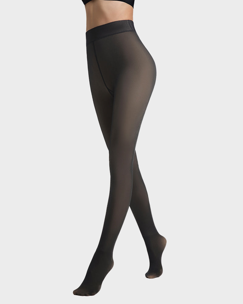 Medias térmicas con efecto translúcido. Un básico de moda femenina para piernas cálidas.