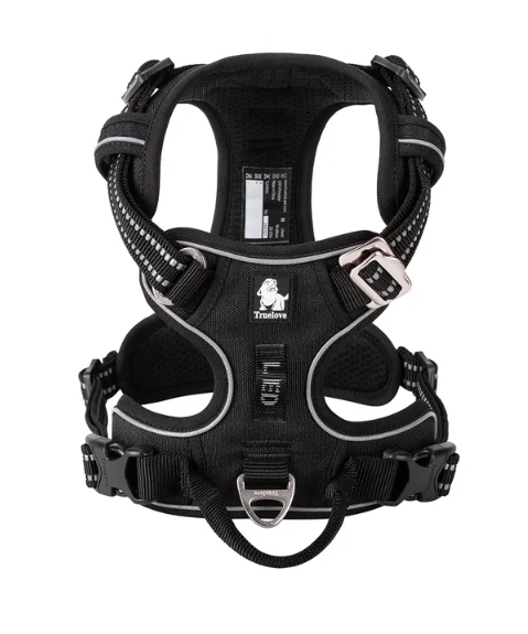 Arnés de nylon duradero para perro, diseño reflectante y antijalón, ofrece comodidad y seguridad superior.