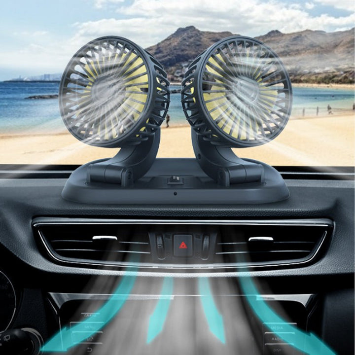 Accesorio auto: ventilador coche portátil. Proporciona refrigeración vehículo, fácil de instalar.