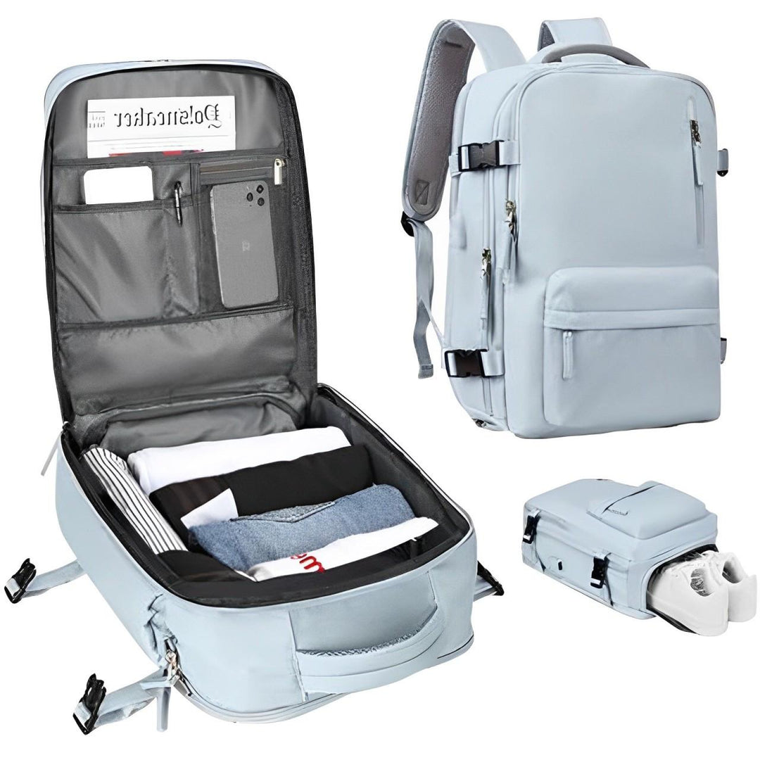 Mochila impermeable para portátil de mujer. Diseño funcional para viajes y uso diario, con máxima protección.