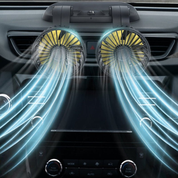 Ventilador de refrigeración para coche 12V. Mantiene el interior fresco, ideal para días calurosos y viajes largos.