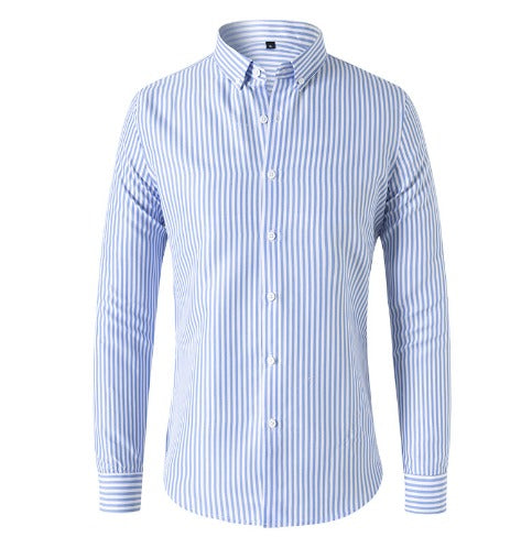 Camisa de moda masculina, entallada con patrón de rayas verticales. Para un look sofisticado.