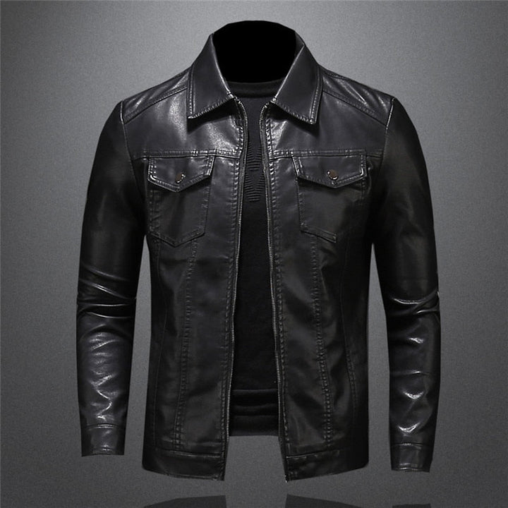 Chaqueta ajustada para hombre, estilo moderno y versátil. Disponible en negro y marrón, ideal para primavera/otoño.