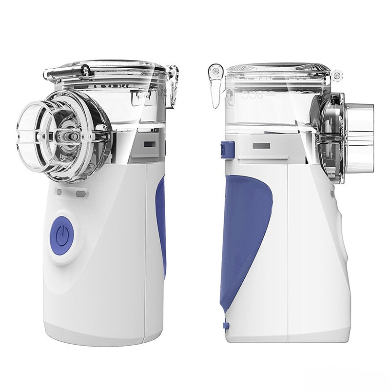 Nebulizador ultrasónico compacto, ideal para viajes; dispositivo portátil esencial para terapia respiratoria diaria.