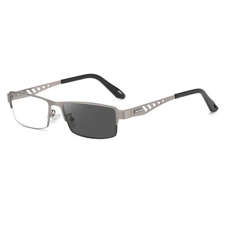 Lentes fotocromáticas inteligentes de gafas de lectura para hombre, adaptándose a la luz y protegiendo la visión.