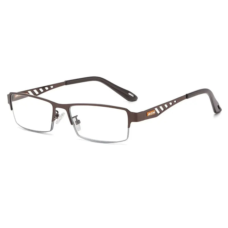 Gafas de lectura multifocales de hombre, auto-tinte y filtro de luz azul para máxima protección visual.