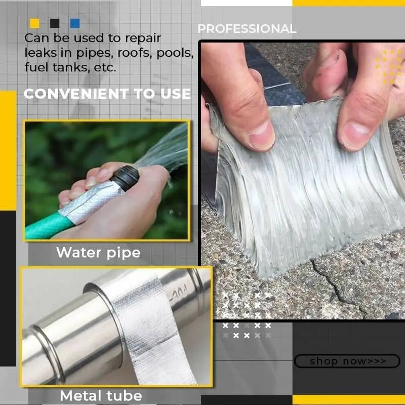 Cinta impermeable para reparación de fugas en techos. Sellado butílico adhesivo ultra fuerte y resistente a la intemperie.