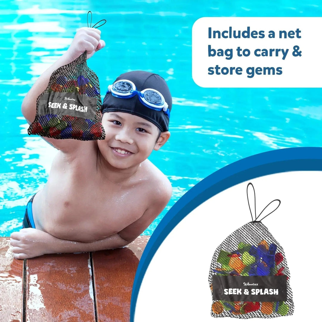 Piezas de tesoro sumergibles para el juego de piscina, juguetes acuáticos vibrantes para la búsqueda de niños.