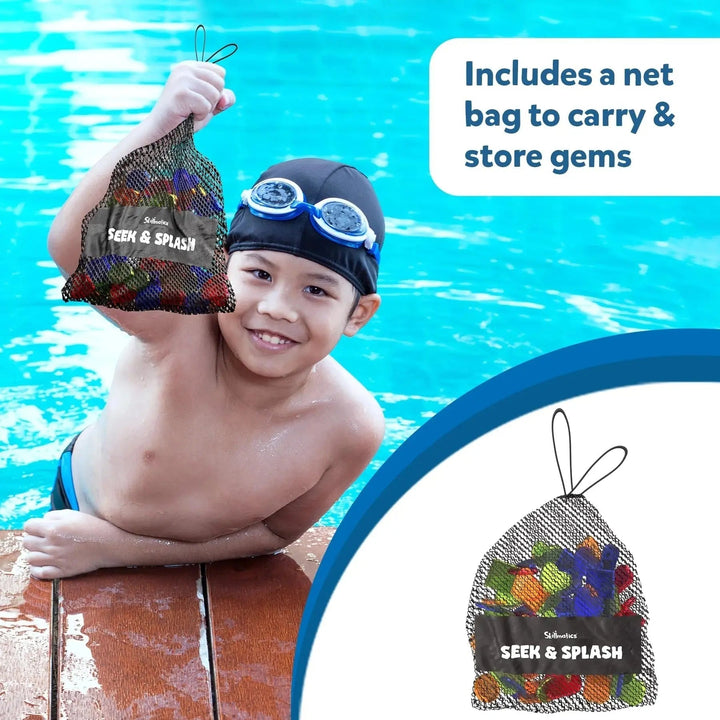 Piezas de tesoro sumergibles para el juego de piscina, juguetes acuáticos vibrantes para la búsqueda de niños.