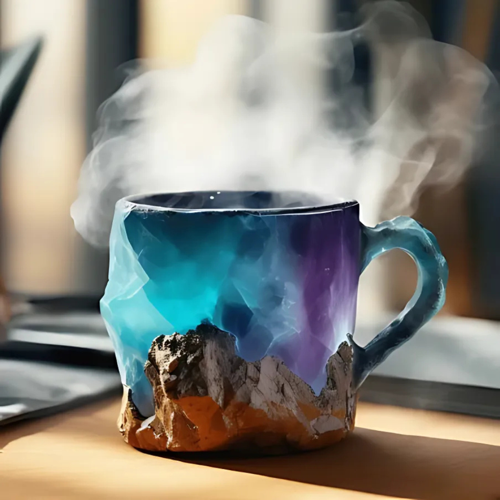 Elegante taza de café de acero inoxidable y cristal, detalles de zirconia estelar para un brillo lujoso.