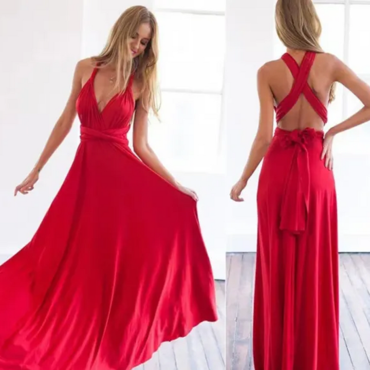 Vestido de boda para invitadas, espalda sensual cruzada, largo, diseño de fiesta.